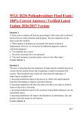 WGU D236 Pathophysiology Final Exam Practice Questions & Answers &vert; Verified 2026&sol;2027 Update