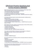 CPH Exam Practice Questions And&NewLine;Correct Answers 2026&sol;2027