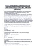 CPH Comprehensive Exam Practice&NewLine;Questions And100&percnt; Correct Answers&NewLine;2026&sol;2027