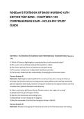 ROSDahl'S TEXTBOOK OF BASIC NURSING 12TH &NewLine;EDITION TEST BANK &ndash; CHAPTERS 1-103 &NewLine;COMPREHENSIVE EXAM &ndash; NCLEX-PN&reg; STUDY &NewLine;GUIDE