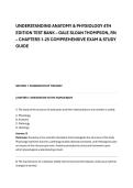 UNDERSTANDING ANATOMY & PHYSIOLOGY 4TH &NewLine;EDITION TEST BANK &ndash; GALE SLOAN THOMPSON&comma; RN &ndash; CHAPTERS 1-25 COMPREHENSIVE EXAM & STUDY &NewLine;GUIDE
