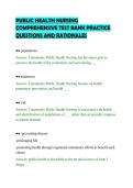 PUBLIC HEALTH NURSING COMPREHENSIVE TEST BANK PRACTICE QUESTIONS AND RATIONALES&period;