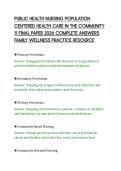 PUBLIC HEALTH NURSING POPULATION CENTERED HEALTH CARE IN THE COMMUNITY 11 FINAL PAPER 2026 COMPLETE ANSWERS FAMILY WELLNESS PRACTICE RESOURCE&period;pdf&NewLine;&NewLine;
