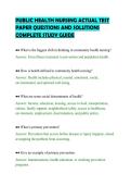 PUBLIC HEALTH NURSING ACTUAL TEST PAPER QUESTIONS AND SOLUTIONS COMPLETE STUDY GUIDE&period;pdf&NewLine;&NewLine;