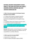National Incident Management System &lpar;NIMS&rpar; Exam Questions and Correct Answers