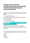 National Electrical Code &lpar;NEC&rpar; Fundamentals Exam Questions and Correct Answers