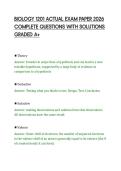 BIOLOGY 1201 ACTUAL EXAM PAPER 2026&NewLine;COMPLETE QUESTIONS WITH SOLUTIONS&NewLine;GRADED A&plus;