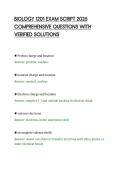 BIOLOGY 1201 EXAM SCRIPT 2026&NewLine;COMPREHENSIVE QUESTIONS WITH&NewLine;VERIFIED SOLUTIONS&NewLine;
