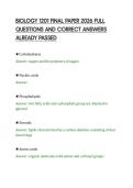 BIOLOGY 1201 FINAL PAPER 2026 FULL&NewLine;QUESTIONS AND CORRECT ANSWERS&NewLine;ALREADY PASSED