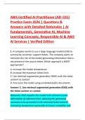 AWS Certified AI Practitioner &lpar;AIF-C01&rpar; &NewLine;Practice Exam 2026 &vert; Questions & &NewLine;Answers with Detailed Rationales &vert; AI &NewLine;Fundamentals&comma; Generative AI&comma; Machine &NewLine;Learning Concepts&comma; Responsible AI & AWS &NewLine;AI Services &vert; Verified Edition