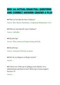 BIOS 242 ACTUAL EXAM FULL QUESTIONS&NewLine;AND CORRECT ANSWERS GRADED A PLUS&NewLine;