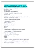 NUR 176 Exam 3 2026&sol;2027 UPDATED&NewLine;QUESTIONS WITH ANSWERS GRADED A&plus;