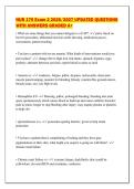 NUR 176 Exam 2 2026&sol;2027 UPDATED QUESTIONS&NewLine;WITH ANSWERS GRADED A&plus;