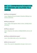 BIOS 242 COMPREHENSIVE EXAMINATION&NewLine;TEST QUESTIONS AND SOLUTIONS FULLY&NewLine;VERIFIED&NewLine;