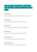 BIOS 242 FINAL PAPER FULL QUESTIONS&NewLine;AND CORRECT ANSWERS PREMIUM STUDY&NewLine;SHEET&NewLine;