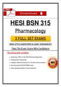 HESI BSN 315 Pharmacology Exam &vert; 3 Full Sets &vert; NGN Questions & Case Scenarios