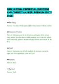 BIOS 251 FINAL PAPER FULL QUESTIONS&NewLine;AND CORRECT ANSWERS PREMIUM STUDY&NewLine;SHEET&NewLine;