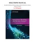 Solutions Manual for Spreadsheet Modeling and Decision Analysis&colon; A Practical Introduction to Business Analytics&comma;9th Edition by Cliff Ragsdale&comma; Chapter 1-15 &vert; All Chapters