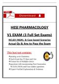 Recommended HESI Pharmacology V1 2026 Exam &vert; 3 Set Exams &vert; NGN Questions & Case Scenarios &lpar;100&percnt; Guarantee Pass&rpar;