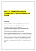 HSCI 130 Final Exam Study Guide &vert; Actual Practice Questions & Verified Answers