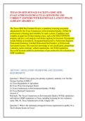 TEXAS ON-SITE SEWAGE FACILITY &lpar;OSSF&rpar; SITE &NewLine;EVALUATOR EXAM 300 ACTUAL QUESTIONS AND &NewLine;CORRECT ANSWERS WITH RATIONALE LATEST UPDATE &NewLine;ALREADY GRADED A&plus; 
