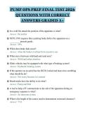 PUMP OPS PREP FINAL TEST 2026 QUESTIONS WITH CORRECT ANSWERS GRADED A&plus;