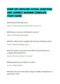 PUMP OPS UPDATED ACTUAL QUESTIONS AND CORRECT ANSWERS COMPLETE STUDY GUIDE&period;