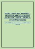 NEVADA TAM ALCOHOL AWARENESS &vert; STUDY GUIDE&comma; PRACTICE QUESTIONS AND DETAILED ANSWERS