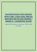 SOUTHERN NEVADA FOOD HANDLERS SAFETY CARD &vert; STUDY GUIDE&comma; PRACTICE QUESTIONS AND DETAILED ANSWERS