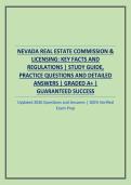 NEVADA REAL ESTATE COMMISSION & LICENSING&colon; KEY FACTS AND REGULATIONS &vert; STUDY GUIDE&comma; PRACTICE QUESTIONS AND DETAILED ANSWERS