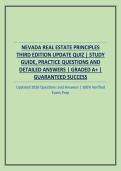 NEVADA REAL ESTATE PRINCIPLES THIRD EDITION UPDATE QUIZ &vert; STUDY GUIDE&comma; PRACTICE QUESTIONS AND DETAILED ANSWERS
