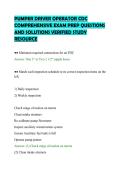 PUMPER DRIVER OPERATOR CDC COMPREHENSIVE EXAM PREP QUESTIONS AND SOLUTIONS VERIFIED STUDY RESOURCE&period;pdf&NewLine;&NewLine;