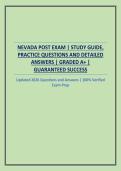 NEVADA POST EXAM &vert; STUDY GUIDE&comma; PRACTICE QUESTIONS AND DETAILED ANSWERS