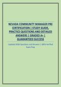NEVADA COMMUNITY MANAGER PRE CERTIFICATION &vert; STUDY GUIDE&comma; PRACTICE QUESTIONS AND DETAILED ANSWERS
