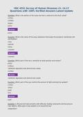 HSC 4551 Survey of Human Diseases ch&period; 14-17&NewLine;Questions with 100&percnt; Verified Answers Latest Update&NewLine;