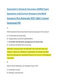 Associate in General Insurance &lpar;AINS&rpar; Exam &NewLine;Questions and Correct Answers &lpar;Verified &NewLine;Answers&rpar; Plus Rationale 2027 Q&A&vert; Instant &NewLine;Download Pdf