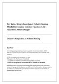 Test Bank &ndash; Wong's Essentials of Pediatric Nursing&comma; 11th Edition Complete Collection &vert; Questions 1-200 &vert; Hockenberry&comma; Wilson & Rodgers