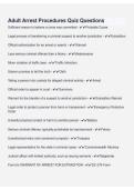 Adult Arrest Procedures Quiz Questions &ndash; Study Guide & Practice Review 2026&sol;2027