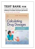 Test Bank For Calculating Drug Dosages&colon; A Patient-Safe Approach to Nursing and Math 3rd Edition by Castillo and Maryanne Werner-McCullough &lpar;Author&rpar;&period;Latest Version