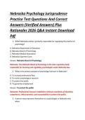 Nebraska Psychology Jurisprudence &NewLine;Practice Test Questions And Correct &NewLine;Answers &lpar;Verified Answers&rpar; Plus &NewLine;Rationales 2026 Q&A Instant Download &NewLine;Pdf 