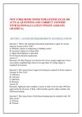 NEW YORK HOME INSPECTOR LICENSE EXAM 300 &NewLine;ACTUAL QUESTIONS AND CORRECT ANSWERS &NewLine;WITH RATIONALE LATEST UPDATE ALREADY &NewLine;GRADED A&plus;