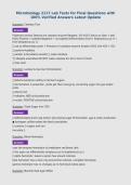 Microbiology 2117 Lab Tests for Final Questions with&NewLine;100&percnt; Verified Answers Latest Update&NewLine;