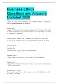 Business Ethics Questions and Answers Updated 2026