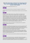 NGR 7874 Informatics & Patient Care Technology Final Exam &lpar;Summer 2026&rpar; Questions with 100&percnt; Verified Answers Latest Update