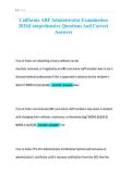California ARF Administrator Examination&NewLine;2026&vert;Comprehensive Questions And Correct&NewLine;Answers