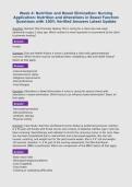 Week 4&colon; Nutrition and Bowel Elimination&colon; Nursing Application&colon; Nutrition and Alterations in Bowel Function Questions with 100&percnt; Verified Answers Latest Update&NewLine;