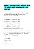 BIOS 252 COMPREHENSIVE EXAMINATION&NewLine;TEST QUESTIONS AND SOLUTIONS FULLY&NewLine;VERIFIED