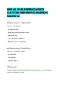 BIOS 252 FINAL PAPER COMPLETE&NewLine;QUESTIONS AND VERIFIED SOLUTIONS&NewLine;GRADED A&plus;&NewLine;