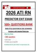 Prepare for the ATI RN Predictor Exit Exam 2026 with NGN Questions & Case Scenarios &vert; 500&plus; Questions &vert; Detailed Rationales