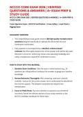NCCCO CORE EXAM 2026 &vert; VERIFIED QUESTIONS & ANSWERS &vert; A&plus; EXAM PREP & STUDY GUIDE